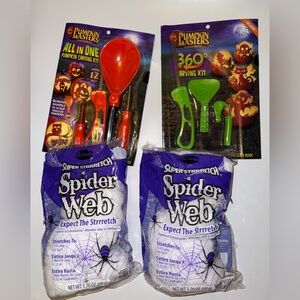Halloween Carving Kit and Spider Web Bundle
